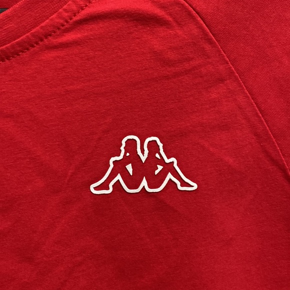 Kappa Slim Fit Red Short Sleeve T-Shirt with Logo on Sleeve - Picture 2 of 4